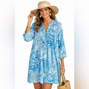 Lilly Pulitzer Sarasota Sea Ruffles Tunic Dress Size M